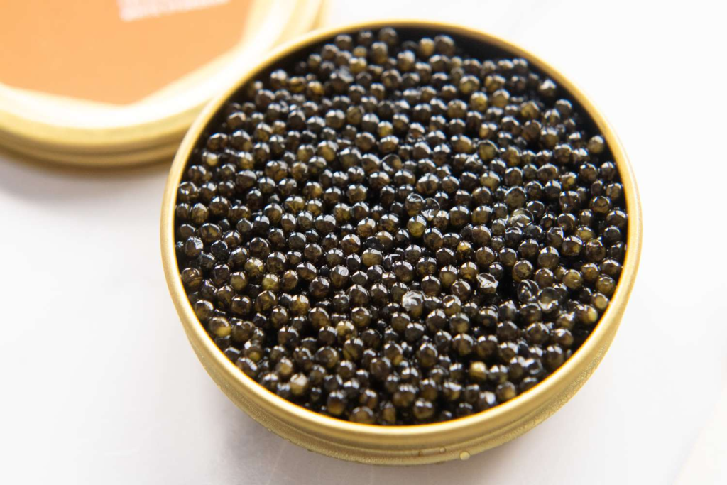 A tin of black caviar