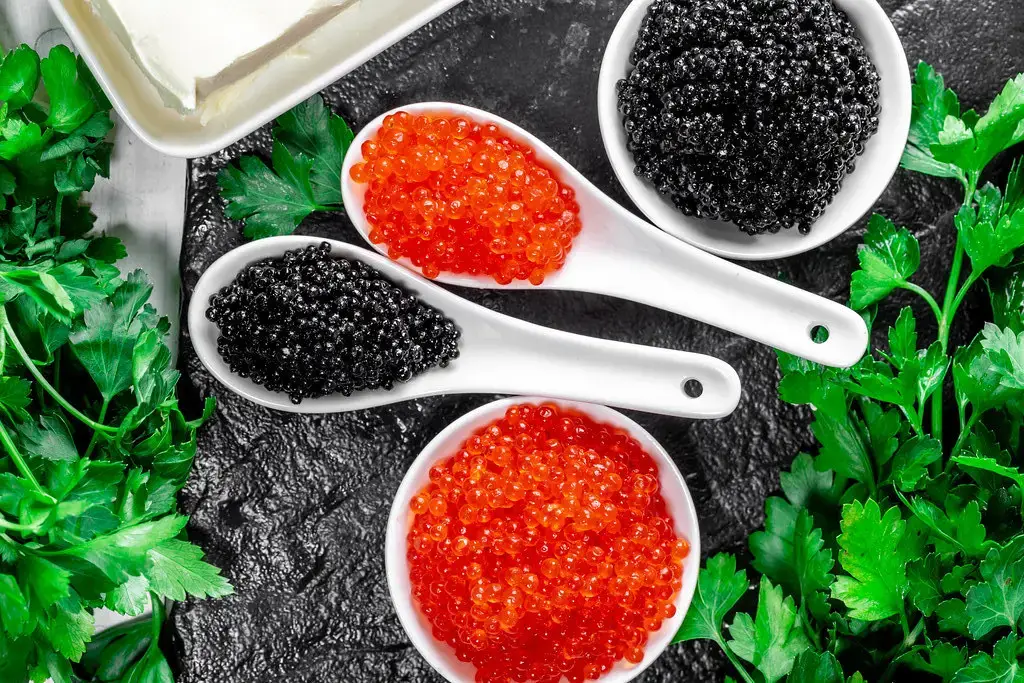 Red and black caviar