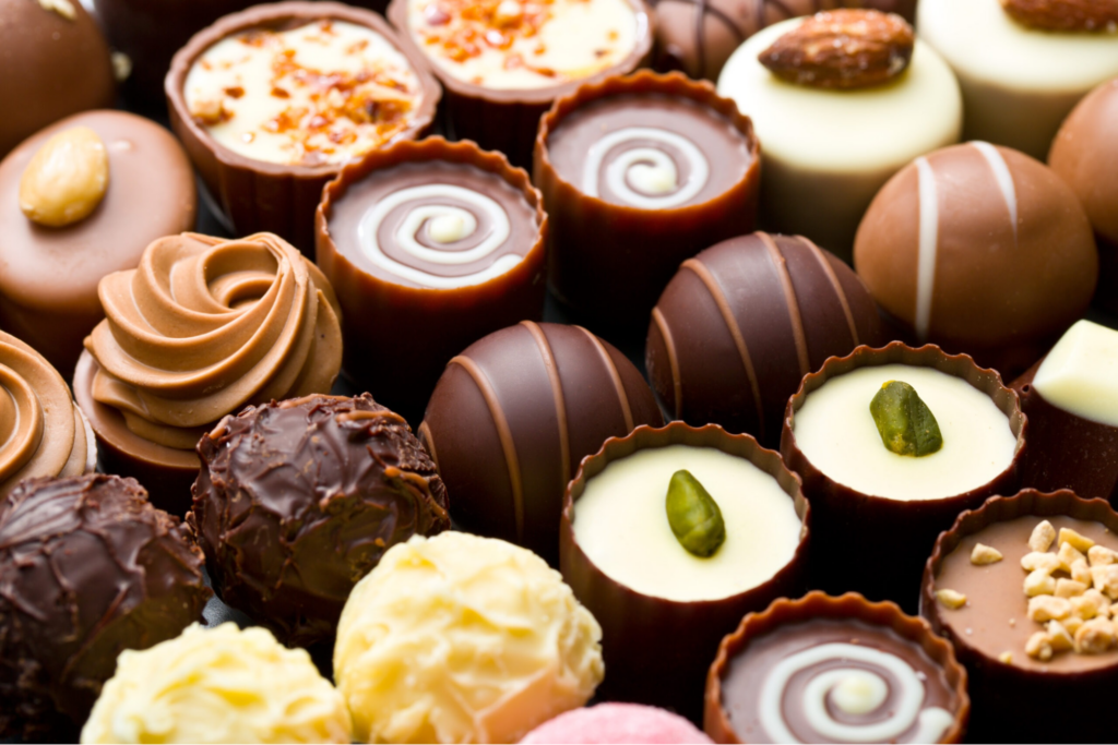 A selection of gourmet chocolates